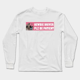 Meme Sad Hamster Newbie Driver Plz Be Patient Long Sleeve T-Shirt